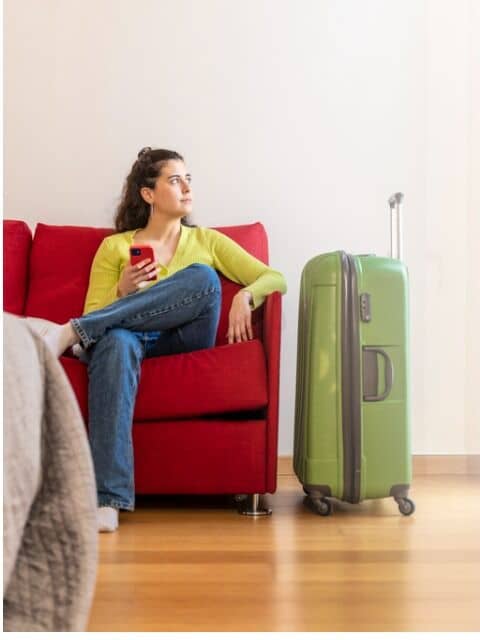 A guest using Orana Stay before leaving home